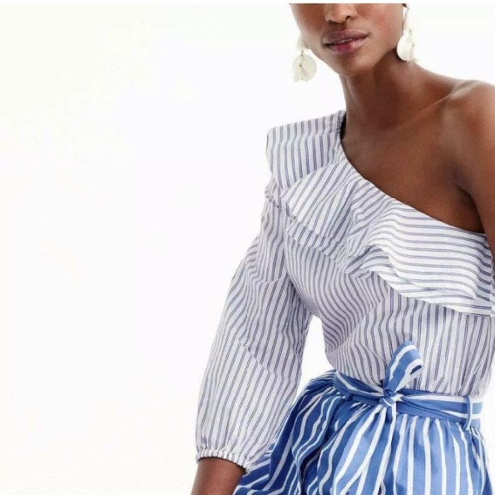 J.Crew One Shoulder Ruffle Top NWT SZ 6
